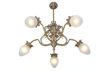 LYON 5 - Handmade brass chandelier by Patinas Lighting - view 3